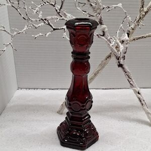 #ADO Vintage Avon cape Cod Collection Ruby  Candlestick Holder